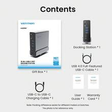 VENTION 15-in-1 Stasiun Docking USB-C Vertikal, Hub Desktop Multiport Pengisian Cepat PD 100W, Braket yang Dapat Diputar dan Dilepas, Audio OMTP & CTA, Dock Universal Paduan Aluminium untuk MacBook, Laptop Windows - View 11