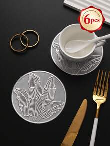 6-24pcs Champagne Gold PVC Hollow Placemats, Round Carved Coasters, Luxury Table Decor, Coffee Cup Heat Insulation Mats, Tabletop Photography Props, Home Dining Table Scratch-Resistant Protective Mats, Wedding Table Decor, Luxury Home Dining Table Decoration Mats - Multicolor - View 13