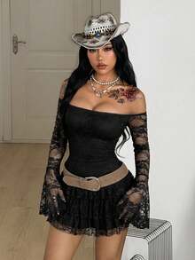 Women Mini Dresses - Black - View 1