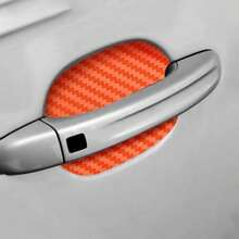 1pc/4pcs Car Door Handle Sticker Protective Film Carbon Fiber Handle Wrap Decal 4-Piece Set - A - View 10