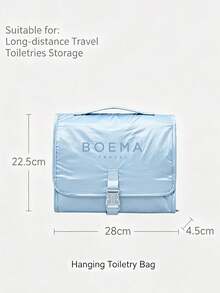 1PC Modern Minimalist Ins‑Style Nylon Rectangular Hanging Cosmetic Bag, Letter Print Buckle Closure, Hand‑Carry Hanging Multi‑Compartment Large‑Capacity Makeup Toiletry Organizer For Daily Home Use, Holidays, All‑Season Outings Perfect Gift Choice - Multicolor - View 15