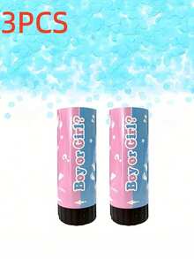 2pcs Blue & Pink Gender Reveal Confetti Poppers, Suitable For Birthday, Party, Wedding, Baptism, Decoration Props - Multicolor - View 12