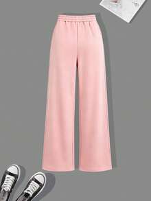 2pcs Girls Straight Leg Casual Sports Pants, Cute Cat, Bow And Milk Pattern, Comfortable Autumn/Winter New Fashion Long Pants - Multicolor - View 7