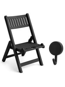 Creative Mini Chair Phone Holder, 2 Pieces Set (Desk Stand + Wall Hook), Ideal For Use On Office And Bedroom Desks. Perfect For Organizing And Displaying Phones, Tablets, And Small Items-A Great Helper For Keeping Your Desk Tidy And Organized. - Multicolor - View 11