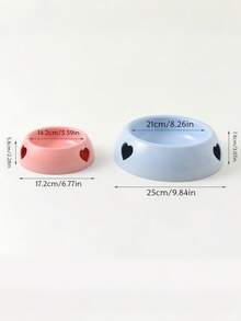 Customized Name Pet Bowl, Heart-Shaped Wheat Straw Cat Food & Water Bowl, Personalized Non-Slip Feeding Dish, Cute Pet Feeding Bowl Suitable For Small And Medium Pets - Multicolor - View 3