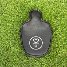 1pc Golf Putter Head Cover, Hook And Loop Closure, Durable PU Shell, Plush Lining, Cute Cartoon Design, White Golf Accessory - Black - View 5