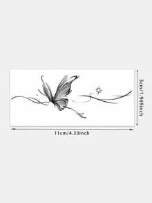 1pc Temperature‑Sensitive Color‑Changing Butterfly Temporary Tattoo Sticker, Realistic Fake Tattoo Design, Suitable For Daily Wear, Bachelorette Party Favors, Music Festivals, Games, Graduation Gifts, Lasts 3‑5 Days - Multicolor - View 2