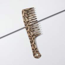 10Pcs Water‑Transfer Printed Marbled Wide Tooth Comb, Leopard & Love Pattern, Portable Easy‑To‑Clean Hair Comb, For Travel & Home Dresser, Daily Use, Salon Hair Tool, Valentine's Day Gift For Girlfriend, Back To School Essential, Fall Decor - Multicolor - View 3