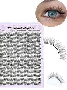 LIMEIKAI 14 Rows 168 Lashes, C-Curl/D-Curl Mixed-Length Natural Volume, DIY Self-Application Eyelash Extensions Suitable For Cluster & Individual Lash Applications - View 2
