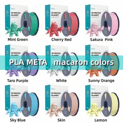 Filamento SUNLU PLAMT, 9KG PLAMT Macaron Colors para Impressora 3D, 1,75mm, robusto, enrolado com precisão dimensional de +/- 0,02 mm.