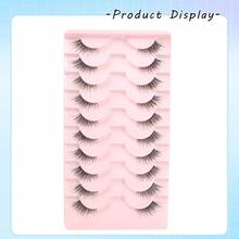 10 Pairs Half Lash False Eyelashes, Faux Mink Material, Transparent Lash Root, Natural Fluffy, Makeup Tool, Extended Strip Eyelashes - Black - View 9