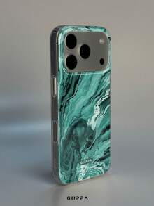 GIIPPA 1pc Teal Green Marble Fluid Texture Pattern Design Phone Case ...