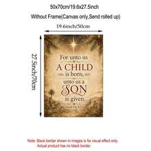 1/6pcs Christmas Religious Canvas Wall Art Set Bible Verse Prints Unframed Jesus Nativity Scripture Christian Home Decor Vintage Farmhouse Church Prayer Room Decoration Poster - Pattern - View 13