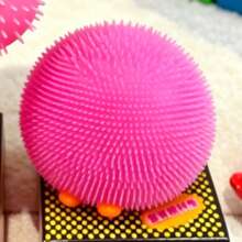 Super Fun Fuzzy Squeeze Ball - Large Plush Color-Changing Stress Relief Toy - Silent High-Elastic Soft Colorful Round Squeeze Toy - Gift For Friends, Colleagues, Classmates To Relieve Boredom, Vent, Relax And Squeeze - Birthday Gift - Multicolor - View 5