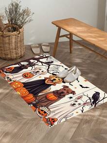 1/2pcs Halloween Doormat, Pumpkin Pattern, Autumn Vintage Diatomaceous Earth Mat, Super Absorbent, Non-Slip, Perfect For Bathroom, Kitchen And Dining Room, Quick Dry, Machine Washable, Perfect Gift For Home Decor And Bathroom Mat, Halloween Holiday Gift! - Multicolor - View 7