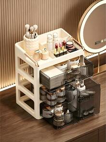 New Makeup Organizer Box, Stylish Vanity Drawer Storage Unit For Skincare, Cosmetics And Beauty Products, Space Saving - Multicolor - View 6