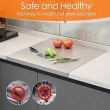 1pc Large 304 Stainless Steel Cutting Board, Kitchen Essential, With Lid And Non-Slip Pad, Suitable For Countertop, Can Be Used For Cutting Meat, Vegetables, Bread And Baking, Kitchen Tool Accessory Gift For Family - Multicolor - View 7
