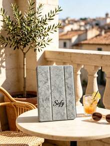 Personalized Custom Name Tablet Case, Custom Name, Tri-Fold Stand, Slim PU Leather Shockproof Protective Shell, Suitable For Home, Office, Travel, Daily Use, Aesthetic Gift For Women, Friends - Multicolor - View 5