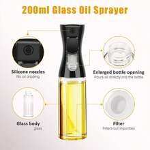2Pcs 200ml Glass Cooking Oil Sprayer, Refillable Fine‑Mist Oil Spray Bottle Dispenser, Kitchen Accessory For Air Fryer, BBQ, Grilling, Salad, Baking Use - View 4