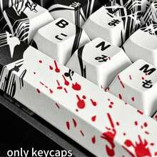 73-Key Black & White Color Scheme Keycaps, Cherry Height, Dye-Sublimation Process, PBT Material, Line Art Style, Anime Keycaps, Highly Attractive Personalized Keycaps, Support DIY, Suitable For 61/64/68/75/84/87/98/104/108-Key Mechanical Keyboards, Smooth Touch Wear-Resistant Non-Fading, Suitable For Holiday Gifts And Desktop Matching, Create Your Own Unique Keyboard, Customized Keycaps, Keycaps, Keycap Set, Mechanical Keyboard Keycaps, PBT Keycaps, Gaming Keycaps, Keyboard Accessories - View 5