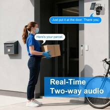 Black 1080P Dual Lens PTZ Security Camera, 2.4G&5G Dual Band WiFi, Solar + 6000mAh Built-In Rechargeable Battery Dual Power Supply, AI Human Detection, Night Vision, IP66, Dual View Monitoring, PTZ Rotation, Two-Way Audio, 1pc/2pcs Optional - Black - View 8