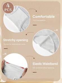 MEIYATING 4pcs/Pack Celana Dalam Wanita Katun Pinggang Sedang hingga Tinggi, Model Segitiga Pengangkat Bokong, Silang Depan, Pas Ketat - MultiWarna - View 6