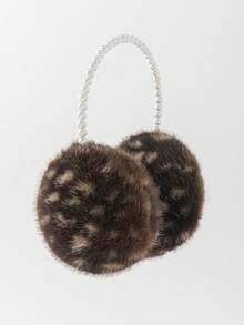 1pc Girls' Pearl Deer Plush Warm Earmuffs - Multicolor - View 5
