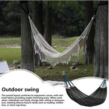 Ultra‑Breathable Mesh Hammock, 260*130cm Oversized Ice Silk Swing Bed, Portable Quick‑Drying Hammock With Storage Bag & 2 Hanging Ropes For Outdoor Camping Garden Patio Beach Backyard - A - View 7
