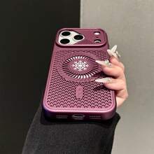 17 Pro Max 16 15 14 13 Pro Max Plus Heat Dissipation Phone Case, Honeycomb Breathable Ventilated Protective Shell, Compatible With MagSafe Shockproof Protective Case - Cherry Red - View 5