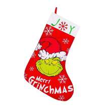 The Grinch The Christmas Stocking Set, Cartoon Printed Xmas Gift Socks, Fireplace Hanging Ornament, Holiday Party Home Decoration, Gift Bag For Candy Present - View 11