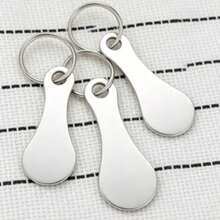 6pcs Stainless Steel Supermarket Shopping Cart Tokens Keychain, Anti-Loss Design, Simple Practical & Fun, Available In 3pcs/1pc Set, Suitable For Supermarket, Outdoor Activities, Car Keys - Multicolor - View 9