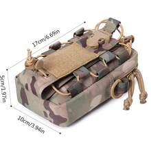 Bolsa Compacta para Cintura al Aire Libre, Portabotellas de Agua, Bolsa para Teléfono con Correa para el Hombro para Acampar, Senderismo, Pesca - Negro - Ver 4