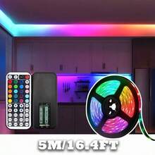 Acosh Neon Dây đèn LED RGB đổi màu USB 12LEDs/M 5V kèm điều khiển từ xa, phù hợp cho phòng ngủ, nhà bếp, tiệc tùng, trang trí nhà cửa - Dây đèn LED RGB+Điều khiển từ xa 44 phím - Xem 15
