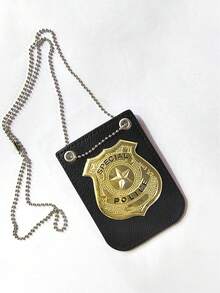 2件組警察服裝套裝，含對講機與警察徽章，適合萬聖節與嘉年華警察角色扮演道具 - 彩色 - 查看 6