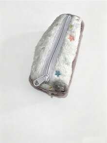 1pc Cute Cake Plush Pencil Case, Heart Cartoon Large Capacity Stationery Bag, Soft Student Plush Pencil Storage Bag - Multicolor - View 11