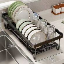 1 pieza Escurridor de fregadero, gran capacidad de almacenamiento para tazas, cuencos y platos, estante para platos de cocina del hogar - Multicolor - Ver 9
