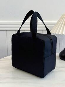 Tas Bekal Termal Portabel, Tas Bento Termal, Tas Bekal & Buah Tebal Berwarna Hitam Polos yang Lucu untuk Pelajar - Hitam - View 9