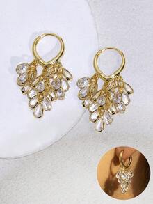 Transparent White Teardrop Ear Clips