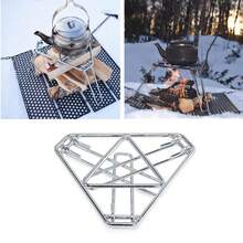 Foldable Campfire Tripod, Thick Galvanized Steel Triangle Stable Pot Hanging & BBQ Rack, No Assembly Required, Ready To Use, Suitable For Outdoor Camping, Picnic & Cooking - Multicolor - View 6