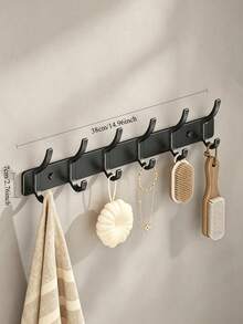 6 Hooks Wall Mounted Storage Rack, Nursery Room Organizer, Baby Room Clothes Hanger, Coat Hat Towel Holder, Space Saving Home Storage - Hook Up - View 8