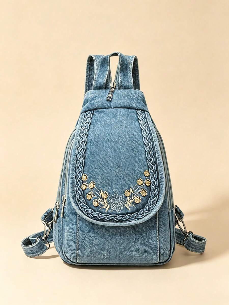 Fashionable Multifunctional Women's Crossbody Bag, Soft Chest Bag, Small Backpack, Summer 2026 - Baby Blue - View 1