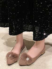 Women's Flat Mary Jane Shoes, Spring/Autumn New Fabric Strap Square Toe Low Vamp Shoes - Khaki - View 2