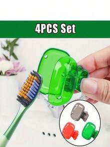2/4/8pcs Portable Toothbrush Head Covers, Plastic Material, Size 4.5cm/1.8in | Perfect Travel Essential Toothbrush Covers | Portable Plastic Toothbrush Box With Easy-To-Open And Close Storage Case - Transparent Blue Protective Cover, Essential Bathroom Accessory For Home And Travel, Alcohol-Free - Multicolor - View 4