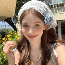 French Style Triangle Scarf, Ethereal Headwrap, Multi-Functional Waist Scarf, Apron, Dual-Use Silk Scarf Decoration - Multicolor - View 2
