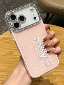 Pink Rhinestone Glitter Personalized Name Phone Case Shock-Proof Protective Cover Birthday Anniversary Gift - Pink - View 29