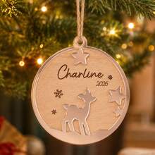 Ornamen Nama Awal Natal Kustom, Dekorasi Gantung Huruf A-Z yang Dipersonalisasi, Gaya Musim Dingin Rusa Rusa Pedesaan, Ornamen Gantung Dinding yang Disesuaikan, Dekorasi Pohon Natal yang Dapat Disesuaikan, Dekorasi Rumah Liburan, Hadiah Kenang-kenangan Natal 2026, Dekorasi Ruangan - Gaya A - View 4