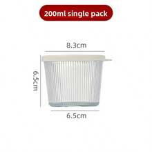 1/6 Pack Small Glass Bowls With Lids, 6.8oz, Transparent Striped Glass Containers, Stackable, Suitable For Desserts, Pudding, Sauces, Salads, Nuts, Oatmeal, Candy, Sweets, Cereals, Etc. - Multicolor - View 8