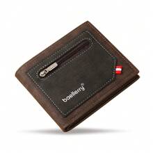 Baellerry Men's Short PU Wallet Business Colorblock Zipper Coin Purse Multi-Card Slot Wallet - Multicolor - View 8