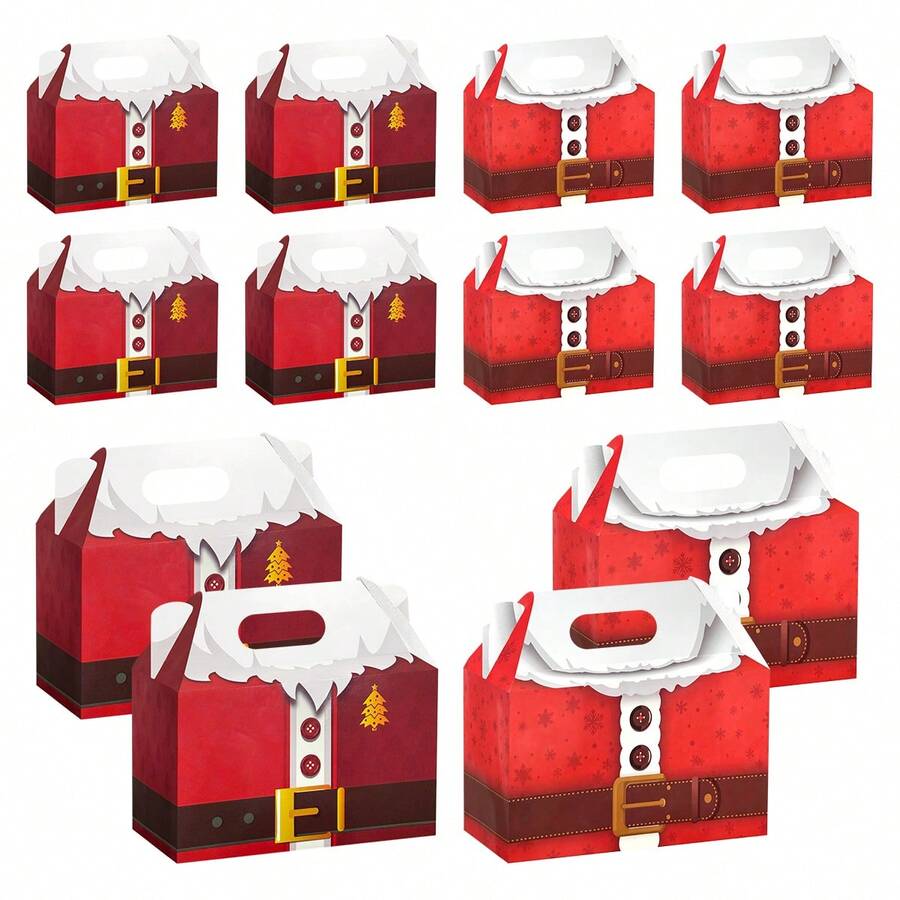 6/14/20/30pcs Christmas Theme Red Cartoon Belt Gift Box, Paper Gift Box ...