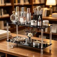 Étagère de rangement en acrylique pour bureau, organisateur à plusieurs niveaux pour livres & dossiers, support d'affichage de comptoir pour cosmétiques et parfums - Multicolore - Voir 2